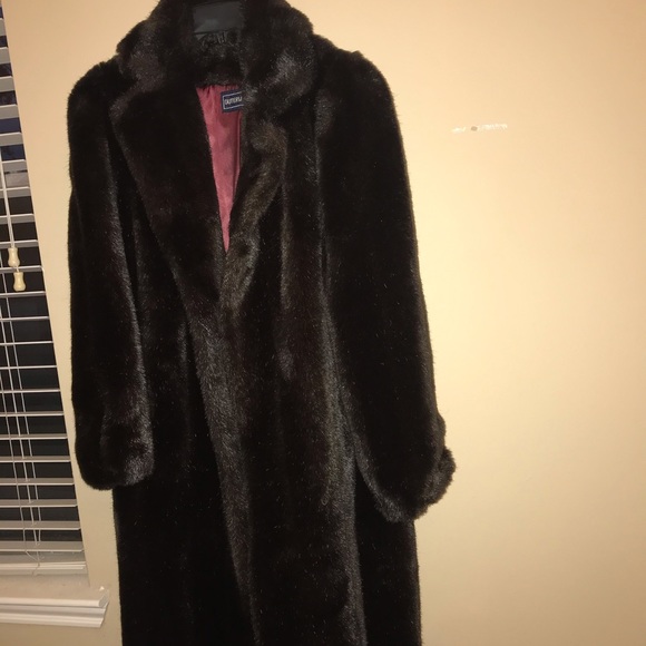 “Outerlayers” long brown faux fur coat - Picture 1 of 7